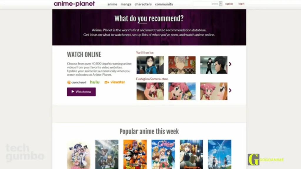 Anime planet Gogoanime Alternative 