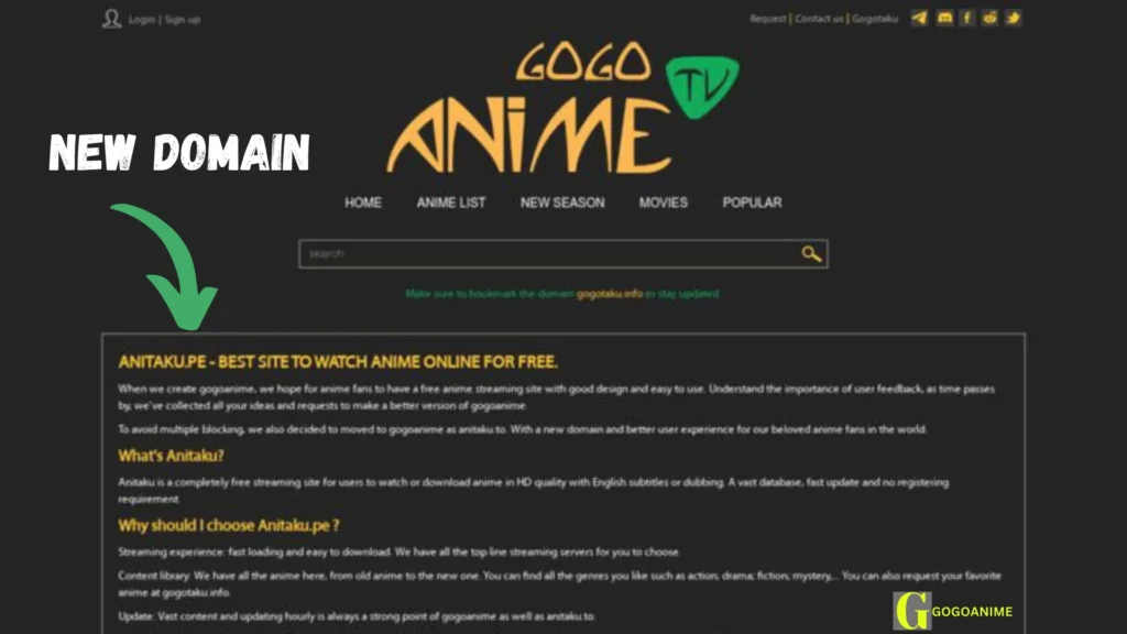 Gogoanime New Domain Anitaku